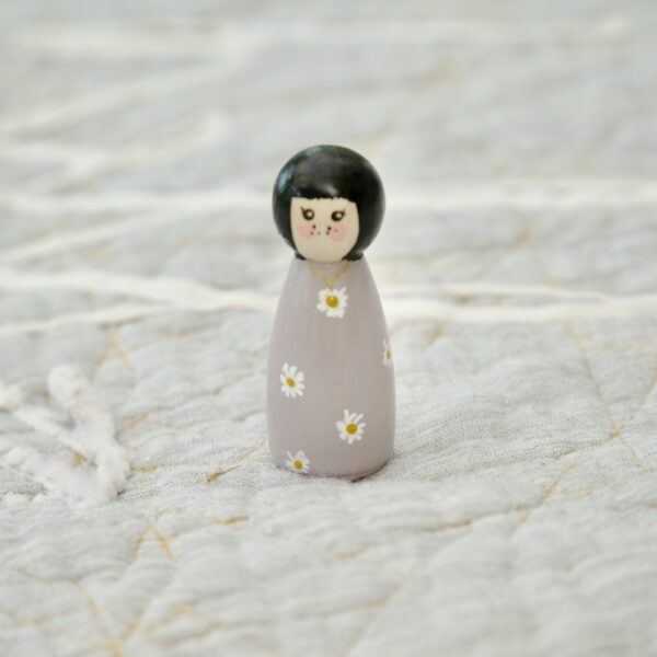 LING WOODEN PEG DOLL WITH LINEN BAG - main product image