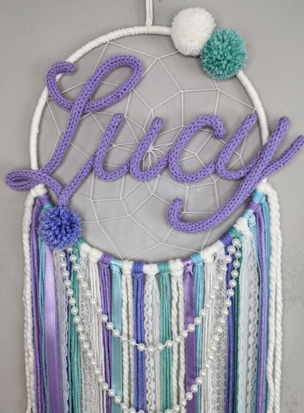 Personalised Name Dream Catcher Wall Hanging Nursery Bedroom - product image 3