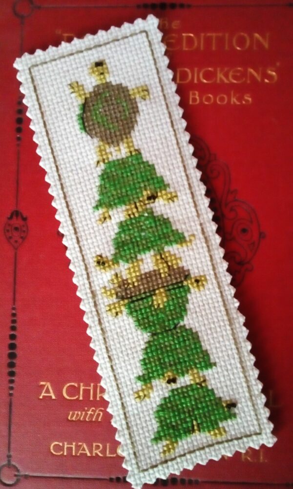 Tortoise Tower Bookmark, Hand Stitched, Cross Stitch Reading Gift - product image 3