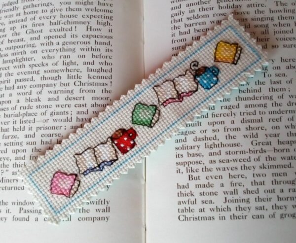 Mugs and Books Bookmark – Book Lover, Cross Stitch Bookmark - main product image