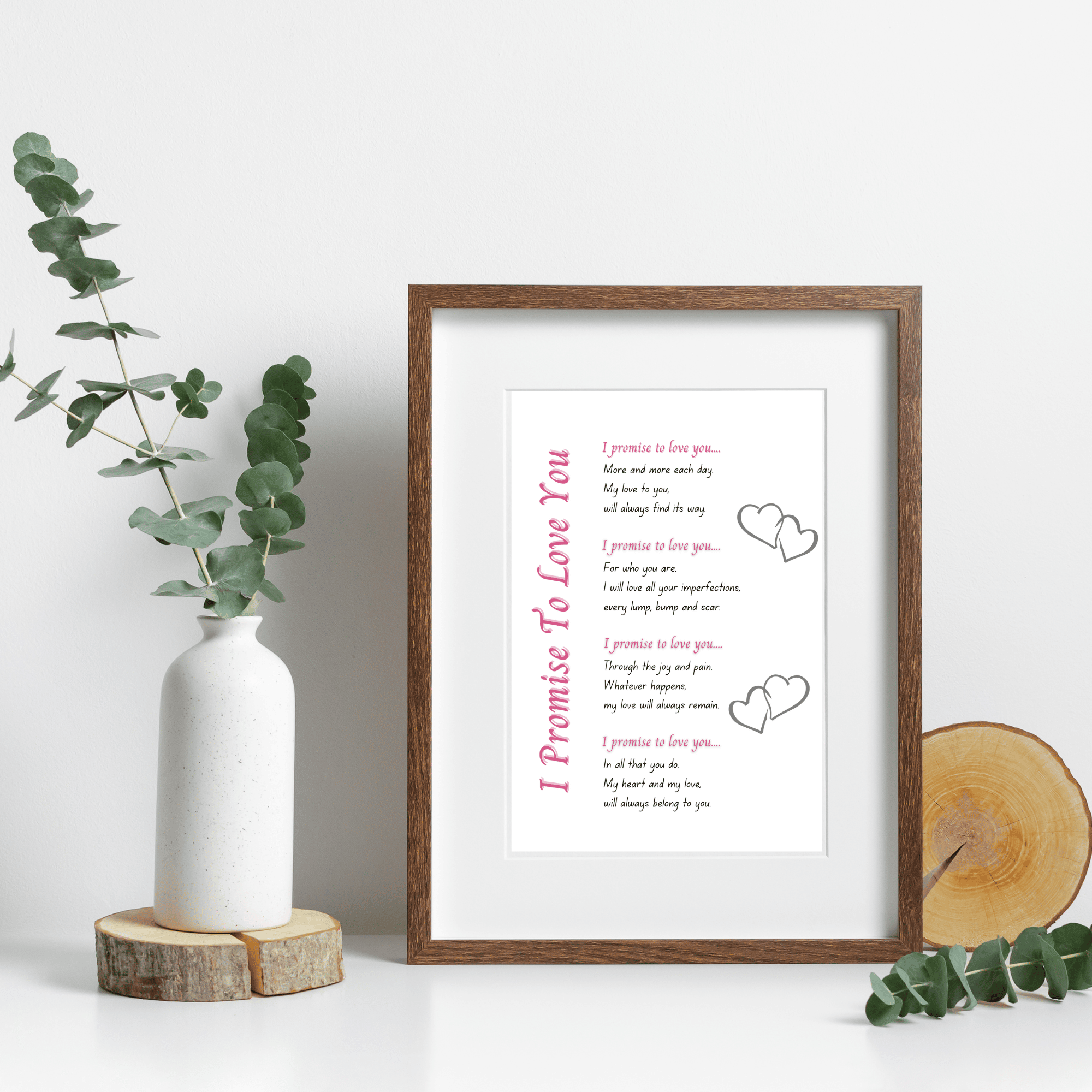 I Promise To Love You – A4 Poem Print – Digital Download – Anniversary Gift – PDF FILE ONLY - main product image