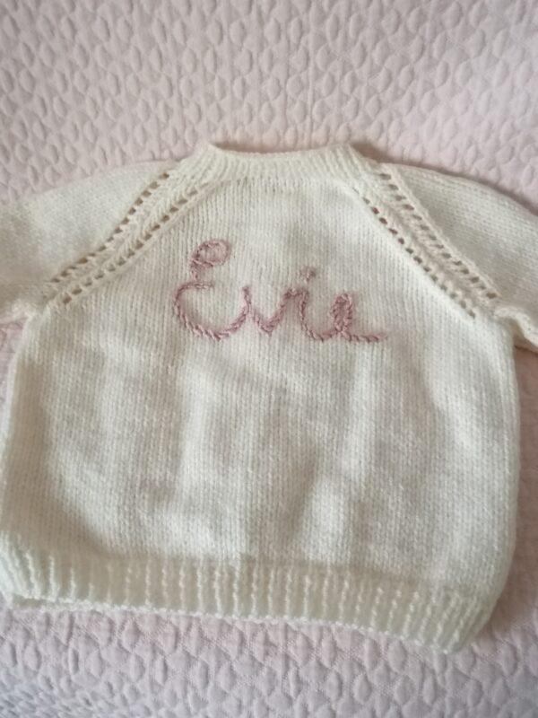 Custom hand knitted personalised baby cardigan - product image 5