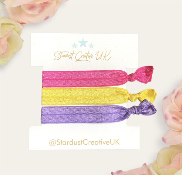 Soft stretchy shimmering hair ties. Double up as cute wrist bands. Stocking filler gift idea! - product image 4