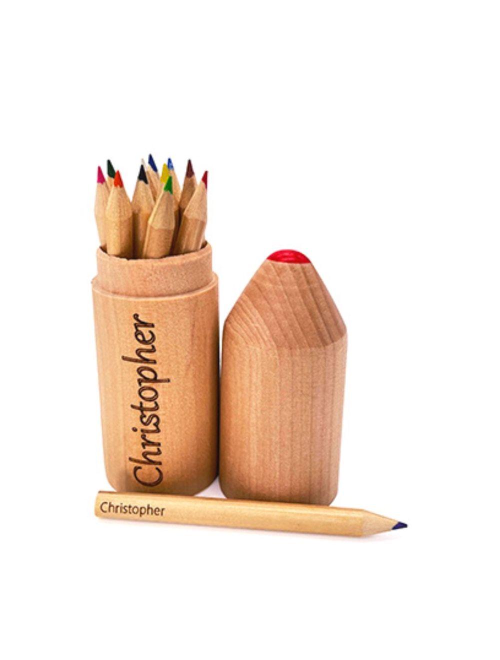 Personalised Cylinder Pencil Case with 12 Colouring Pencils - main product image