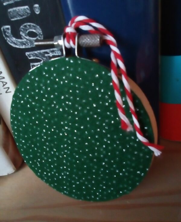 From Our Gnome to Yours, Christmas Tree Decoration, Hand Stitched, Green - product image 2