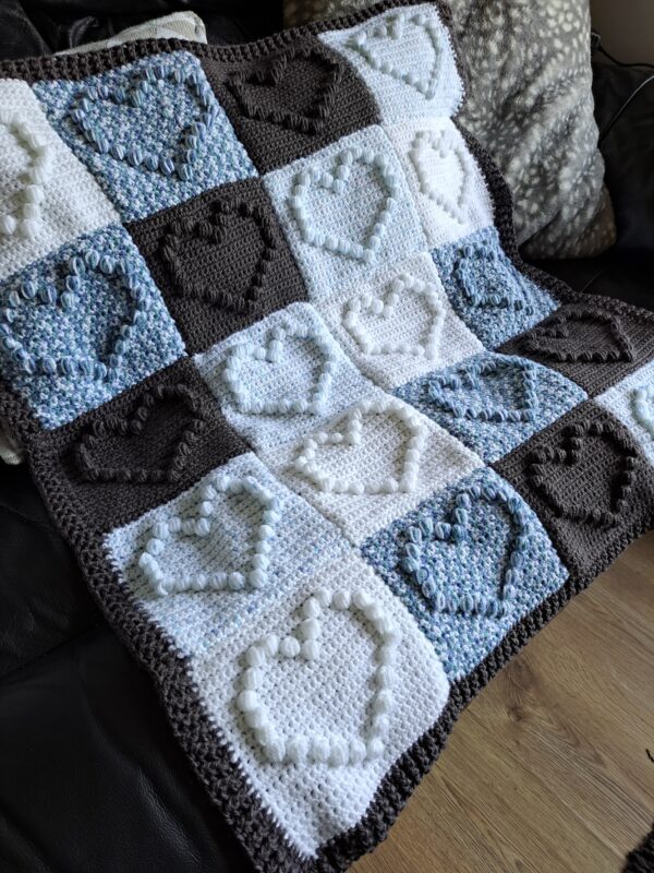 Blue hearts blanket - main product image