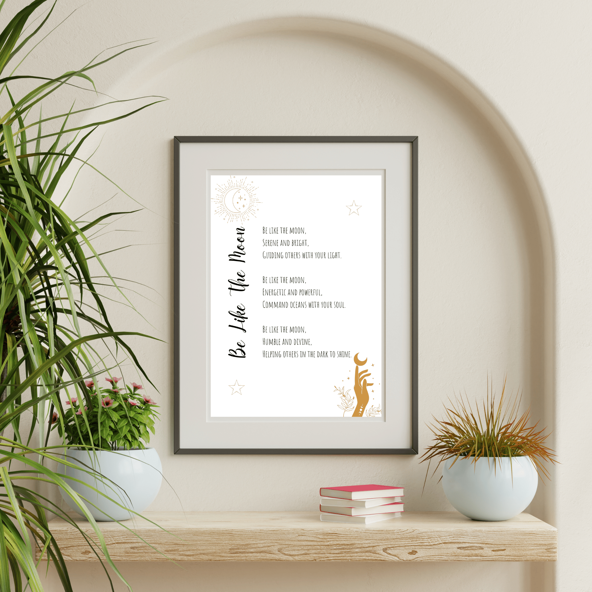 Be Like The Moon, A4 Downloadable Print, Original Poem Art, Wall Art – PDF FILE ONLY - main product image