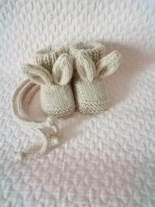 Premium hand knitted bunny rabbit booties - product image 2