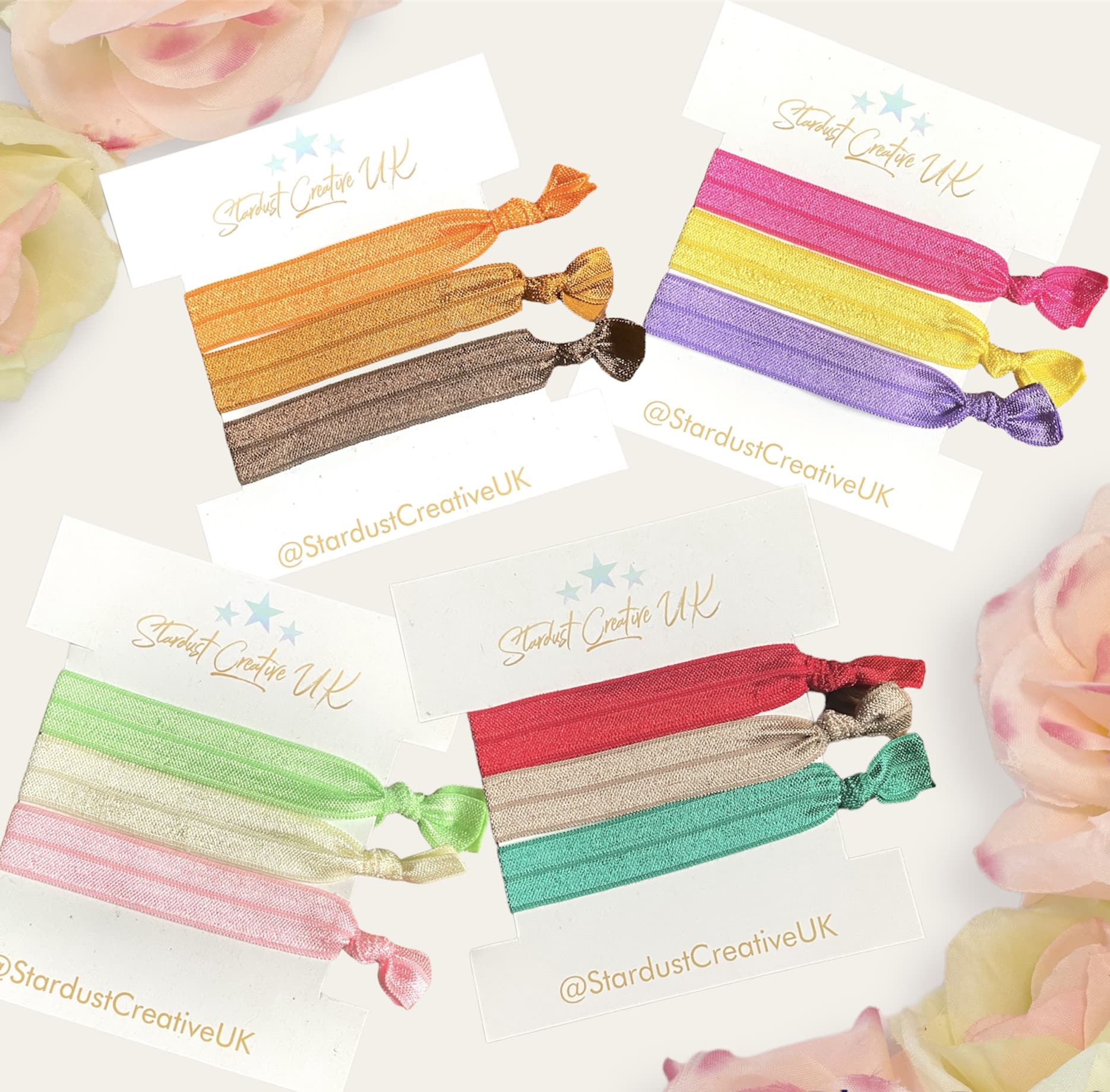 Soft stretchy shimmering hair ties. Double up as cute wrist bands. Stocking filler gift idea! - main product image