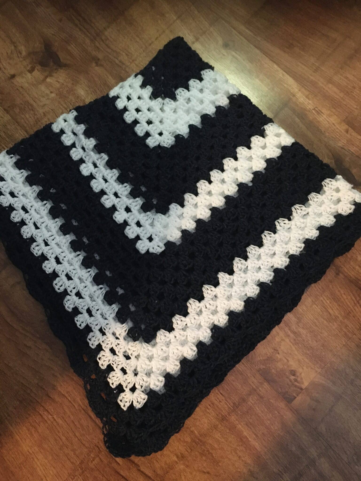 Navy and White Baby Blanket - main product image