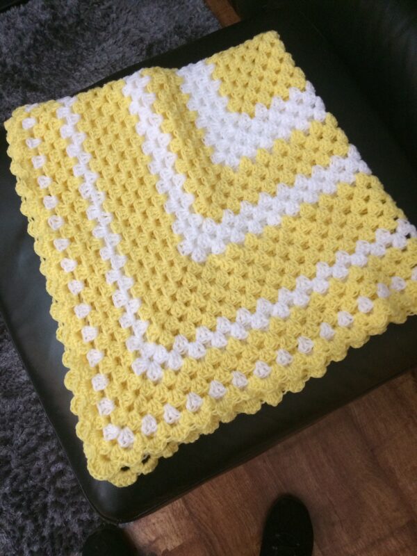 Yellow and White Baby Blanket - main product image