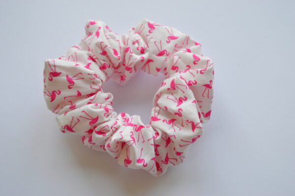 Flamingo Hair Scrunchie, Cotton Scrunchies - product image 2