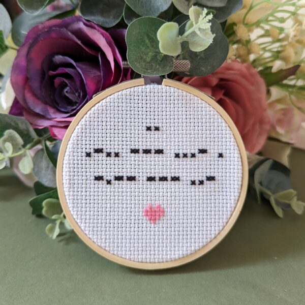 “I Love You” Morse Code Cross-stitch - main product image