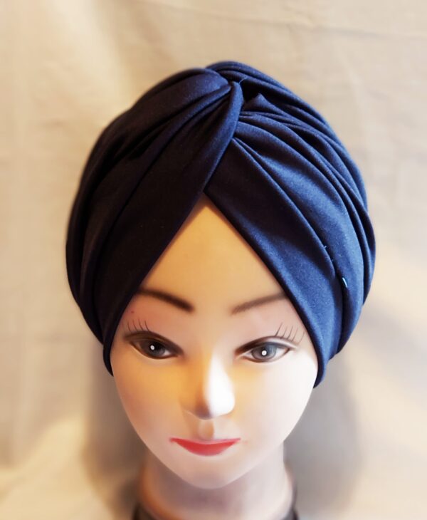 Crisscross turban cap for women navy blue cap - main product image