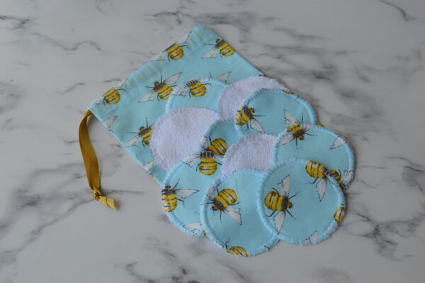 Reusable Cotton Pads and Bag, Reusable Makeup Remover Pads, Reusable Face Pads, Bee Gifts - product image 2