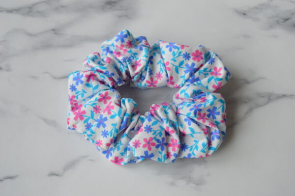 Floral Hair Scrunchie, Handmade Cotton Scrunchies - main product image