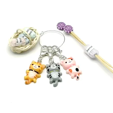 Resin Cat Stitch Markers - main product image