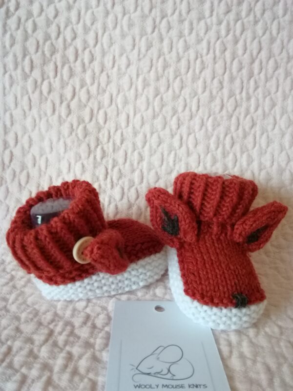 Hand knitted fox design bootie - product image 2