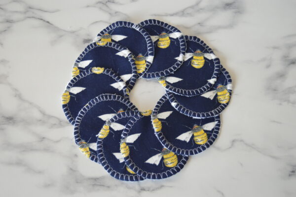 Reusable Makeup Remover Pads and Bag, Reusable Face Pads, Reusable Cotton Rounds, Bee Gifts - product image 3