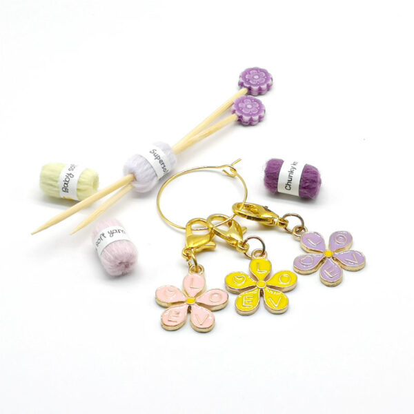 Flower Love Stitch Markers - main product image