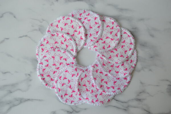 Reusable Cotton pads and Bag, Reusable Makeup Remover Pads, Reusable Face Pads, Flamingo Gifts - product image 3