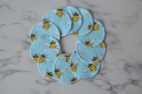 Reusable Cotton Pads and Bag, Reusable Makeup Remover Pads, Reusable Face Pads, Bee Gifts - product image 3