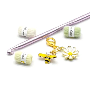 Flower and Bee Stitch Marker - product image 2