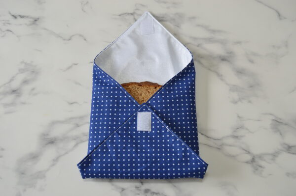 Blue Polka Dot Reusable Sandwich Wrap, Reusable Food Wrapping - main product image