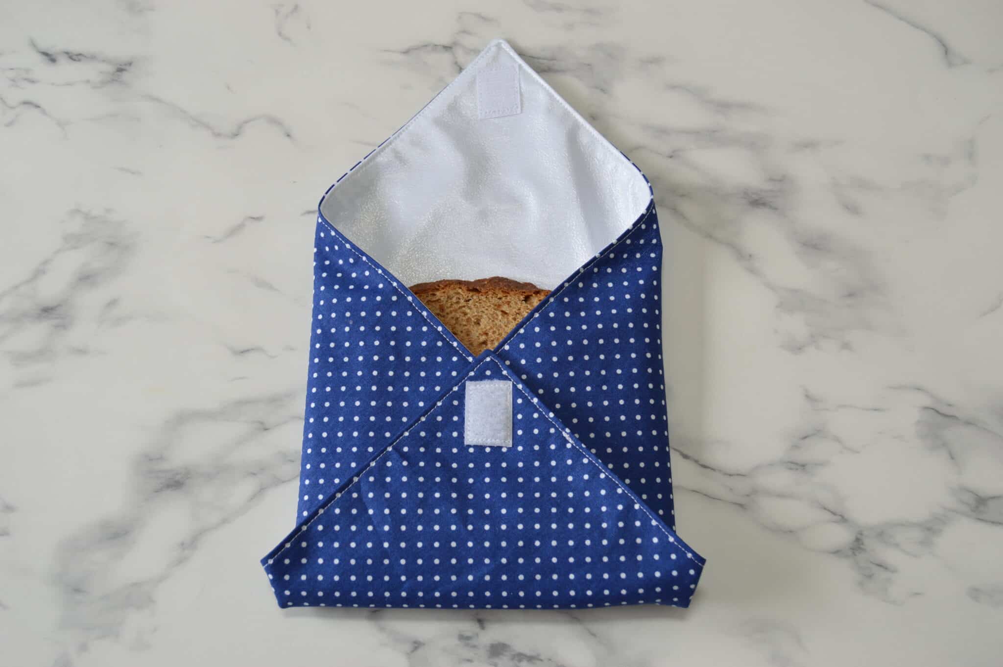 Blue Polka Dot Reusable Sandwich Wrap, Reusable Food Wrapping - main product image