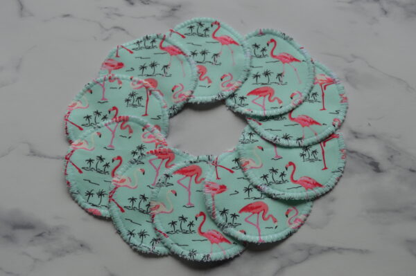 Reusable Makeup Remover Pads and Bag, Reusable Face Pads, Reusable Cotton Rounds, Flamingo Gifts - product image 2