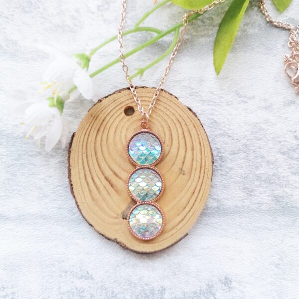 Translucent mermaid scale necklace - main product image