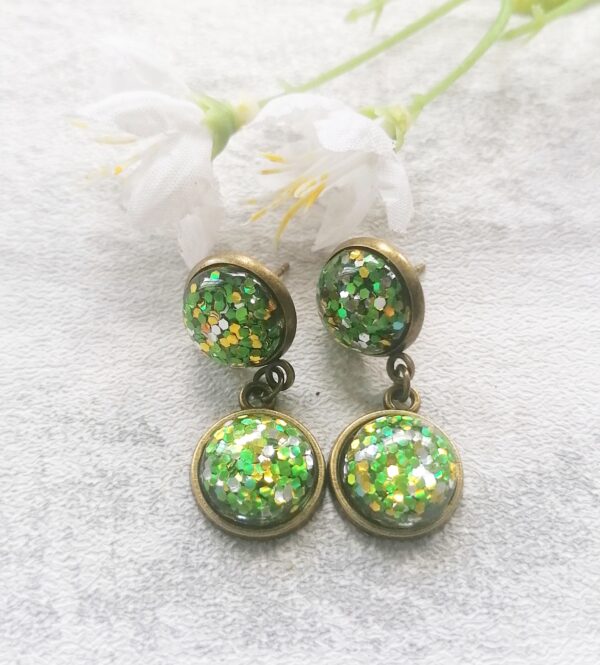 Green Glitter Earrings - product image 4