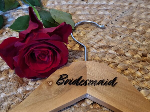 Personalised wooden coat hanger- bride, bridesmaid, mum, grandad - product image 3