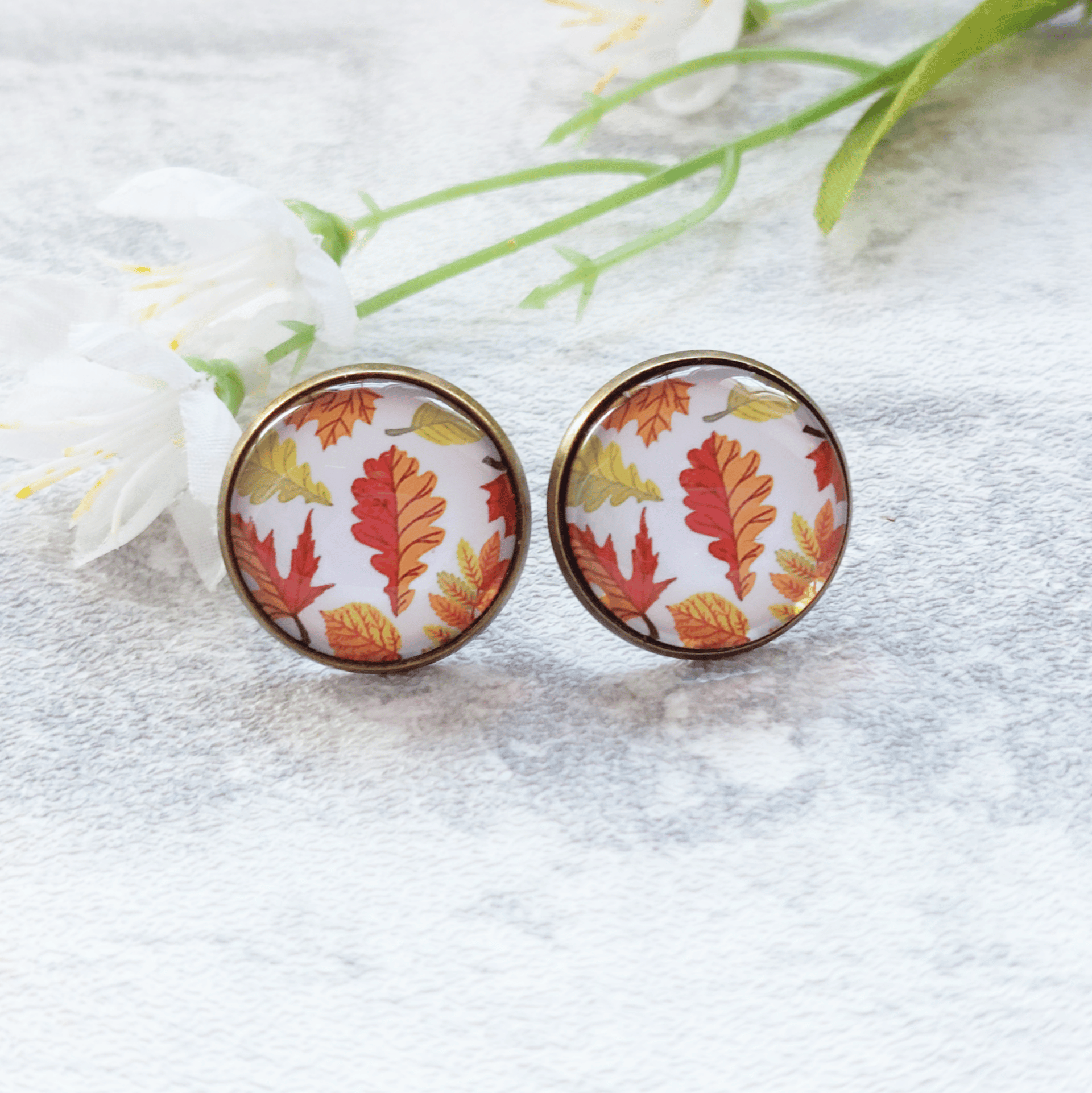 Leaf Print Earrings - main product image