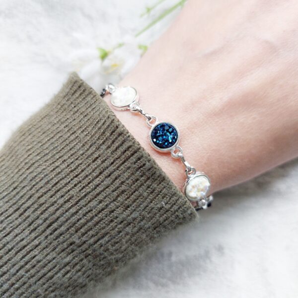 Navy and White Druzy Bracelet - product image 3