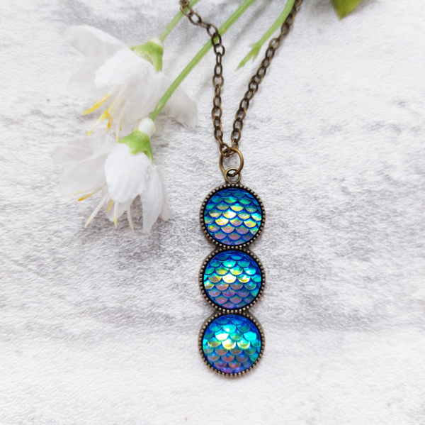 Blue Mermaid Scale Necklace - main product image