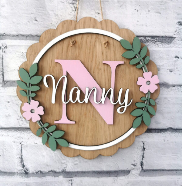 Mothers Day Wood Plaque Round Mummy Nanny Granny Hanging Sign Floral Decoration Gift - product image 4