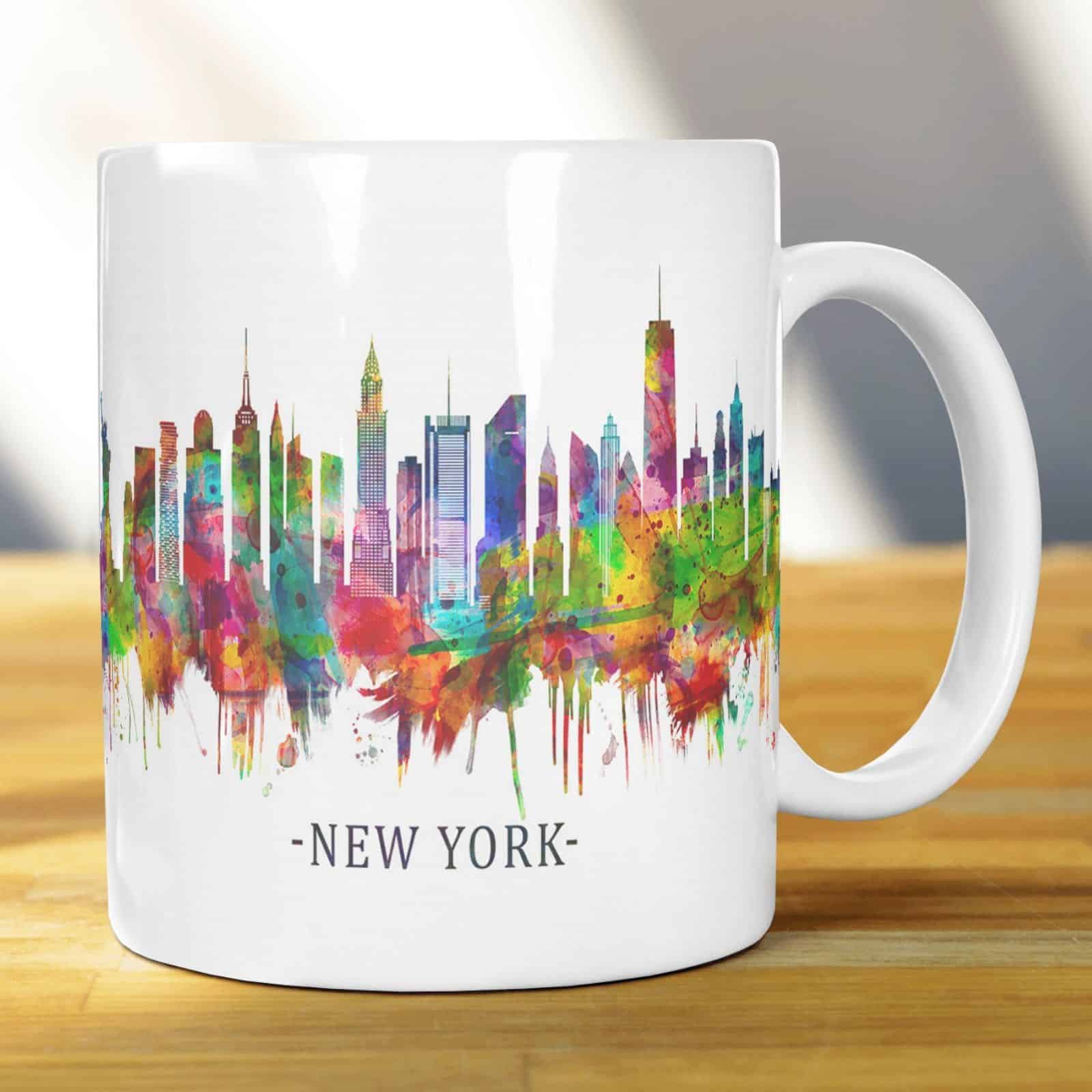 NEW YORK Watercolour Art Design Coffee Tea Ceramic Gift Mug 11oz - main product image