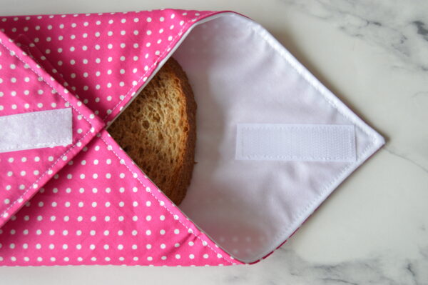 Pink Polka Dot Reusable Sandwich Wrap, Reusable Food Wrapping - product image 3