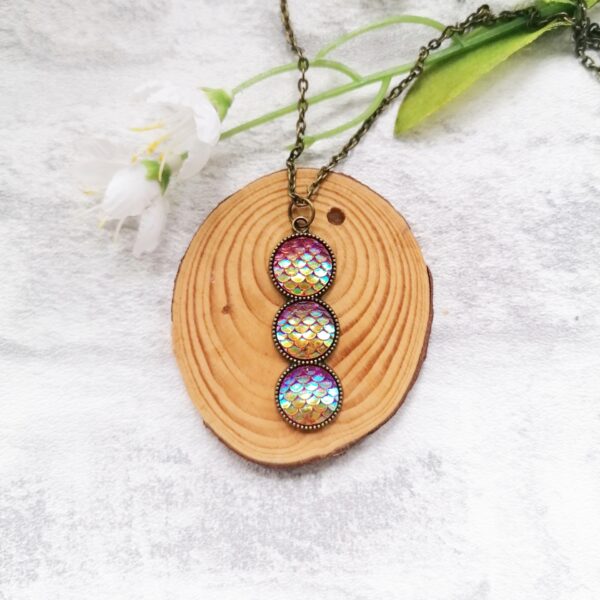 Mermaid Scale Triple Drop Necklace - product image 2