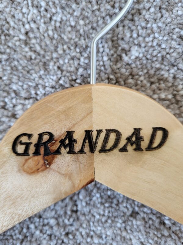 Personalised wooden coat hanger- bride, bridesmaid, mum, grandad - product image 5