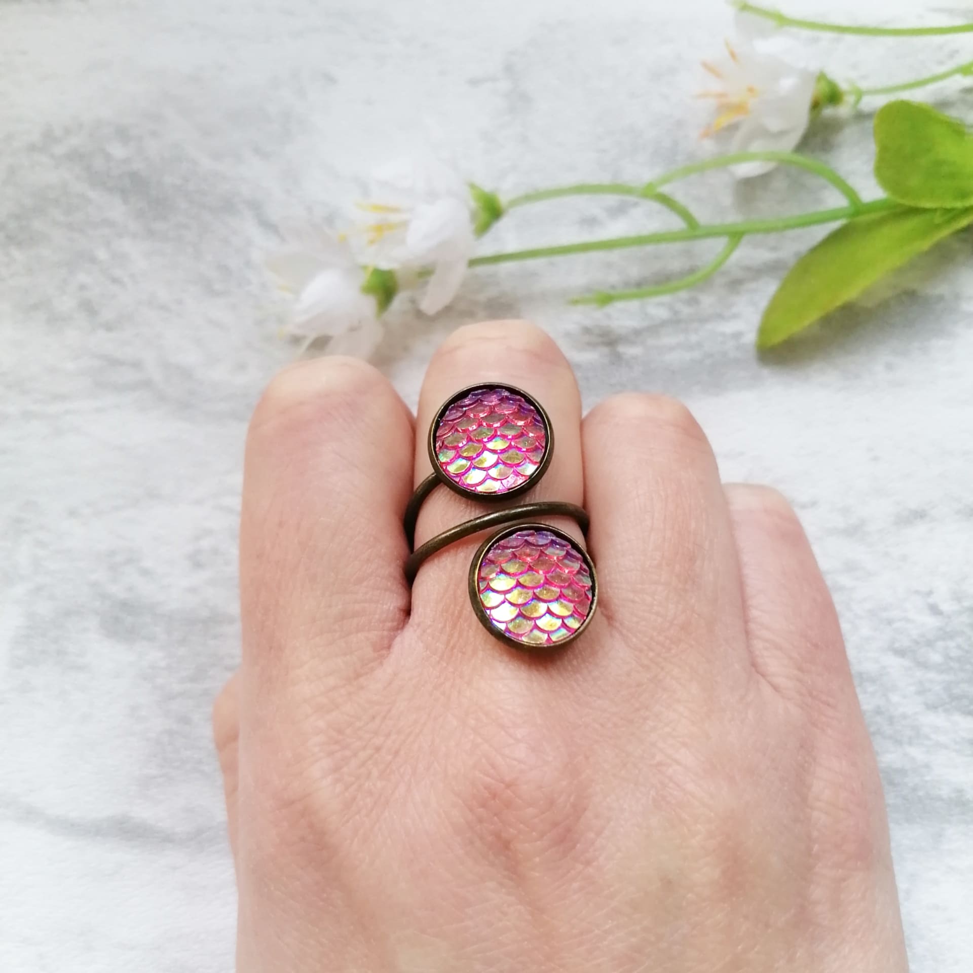 Hot Pink Mermaid Ring - main product image