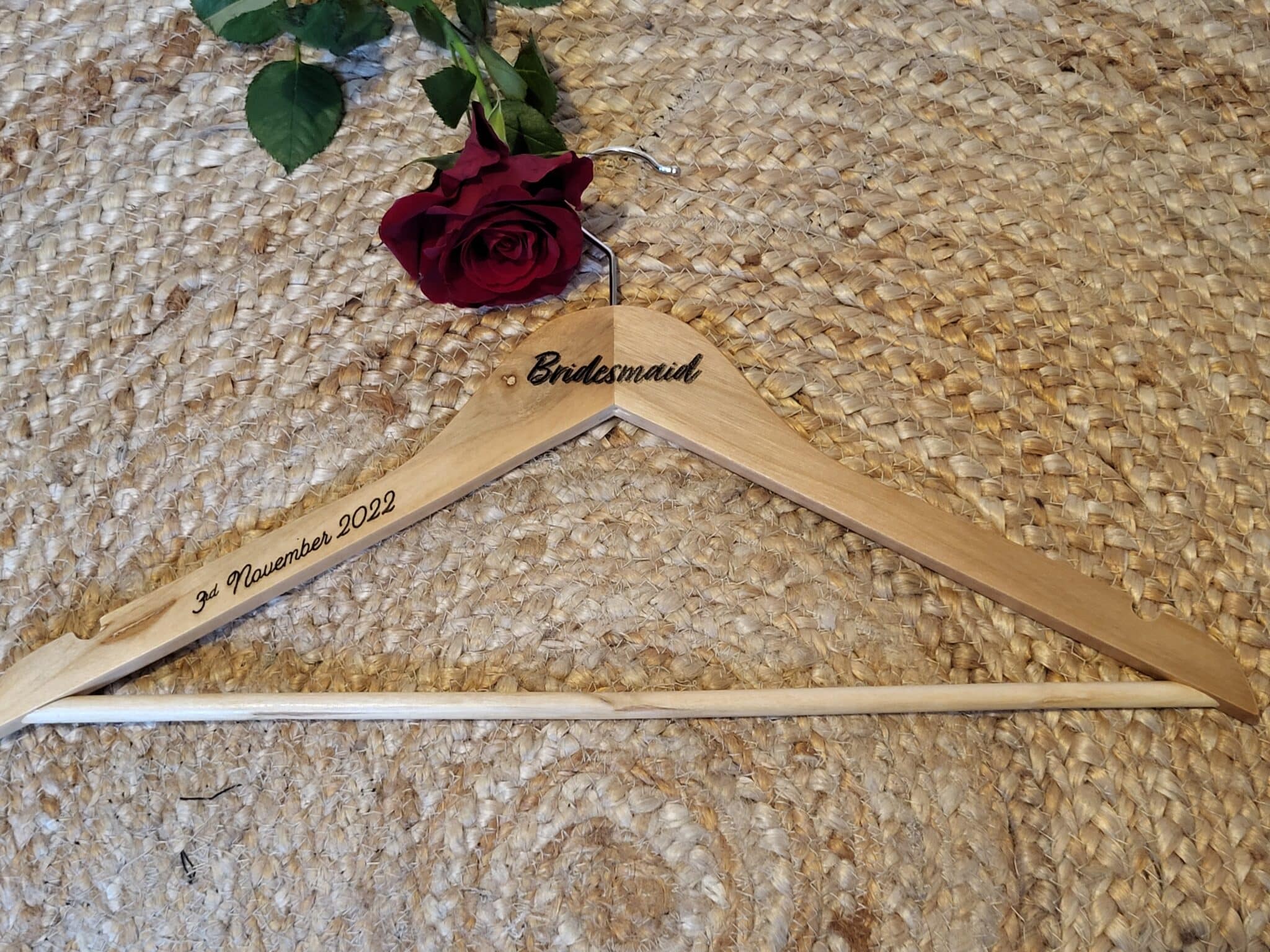 Personalised wooden coat hanger- bride, bridesmaid, mum, grandad - main product image