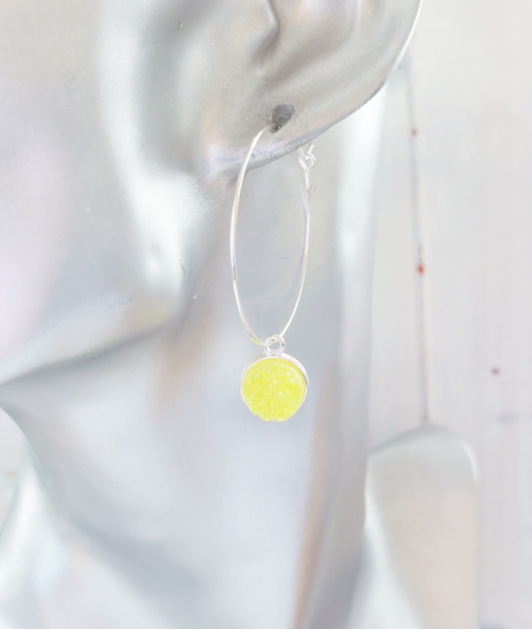 Neon Yellow Hoop Earrings - product image 2