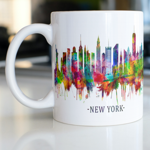 NEW YORK Watercolour Art Design Coffee Tea Ceramic Gift Mug 11oz - product image 2