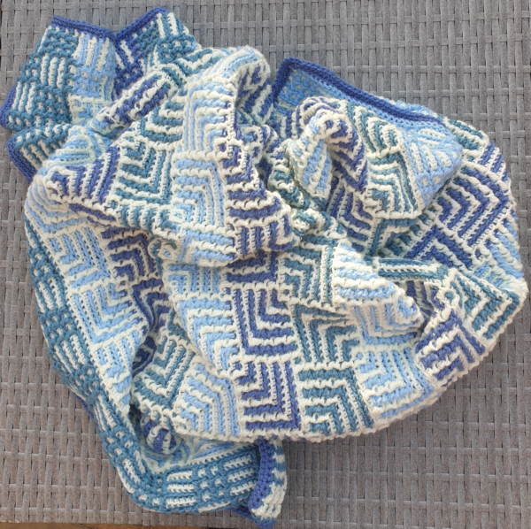 Mosaic Pinwheel Blanket in Blues – PATTERN ONLY - main product image