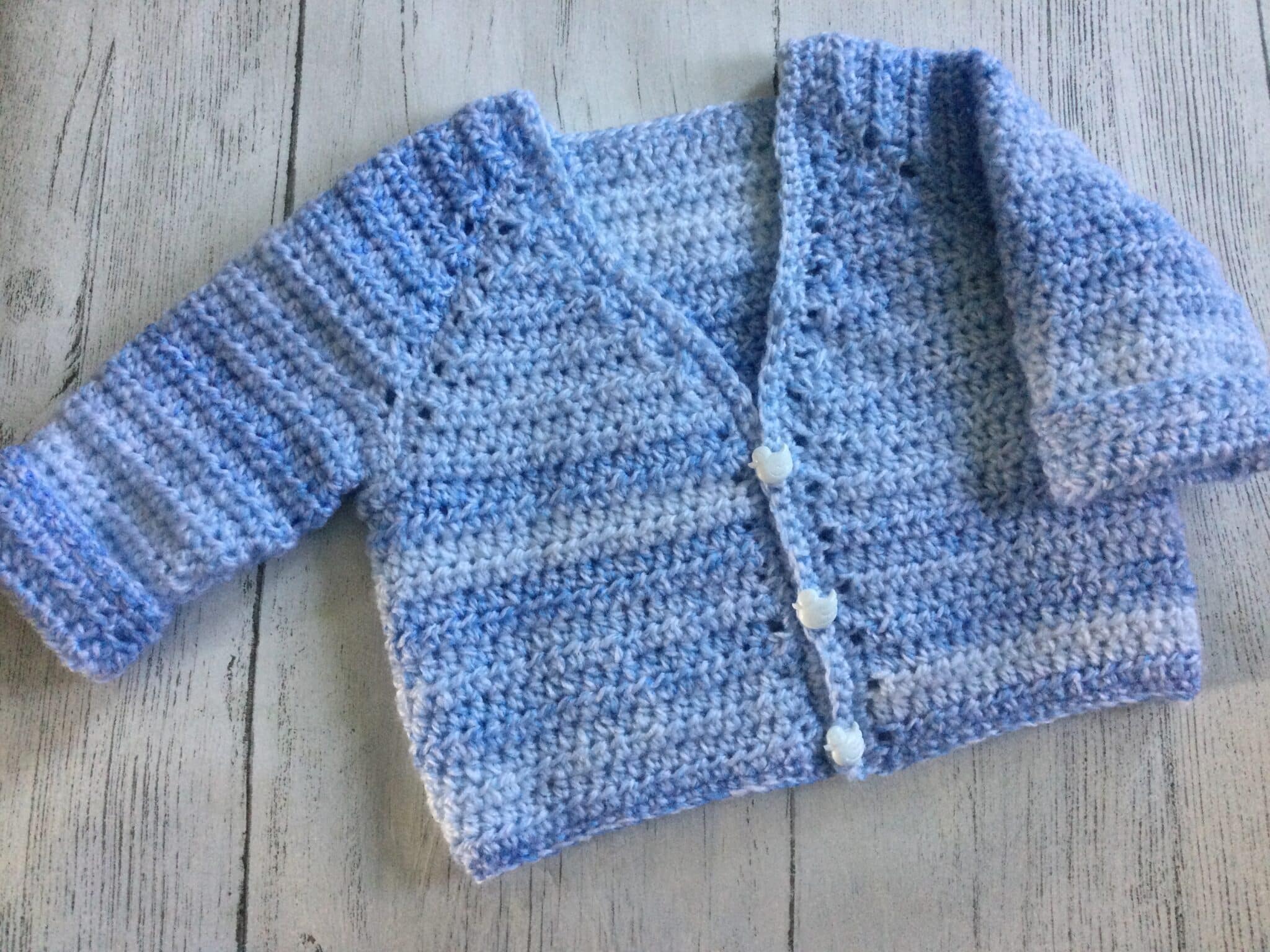 Crochet baby boy cardigan - main product image