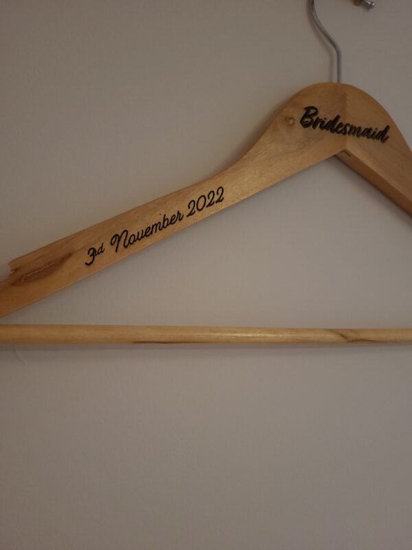 Personalised wooden coat hanger- bride, bridesmaid, mum, grandad - product image 4