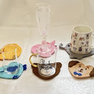 Heart Animal crochet coasters pattern
