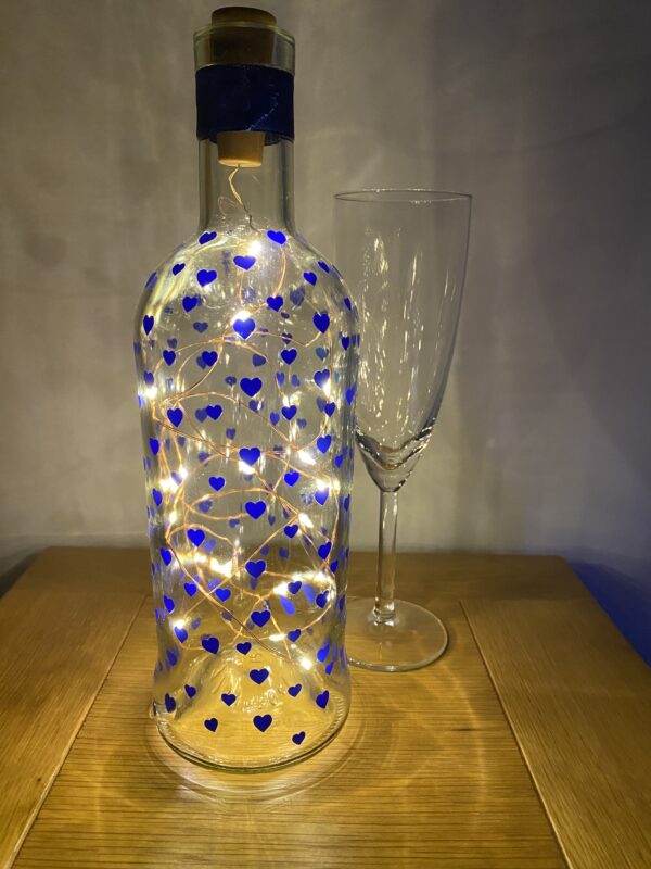 Light Up Bottle – Blue Heart Design - product image 2